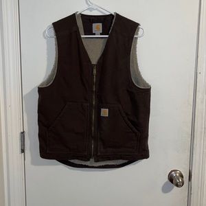 Carhartt Brown Reversible Sherpa Work Vest